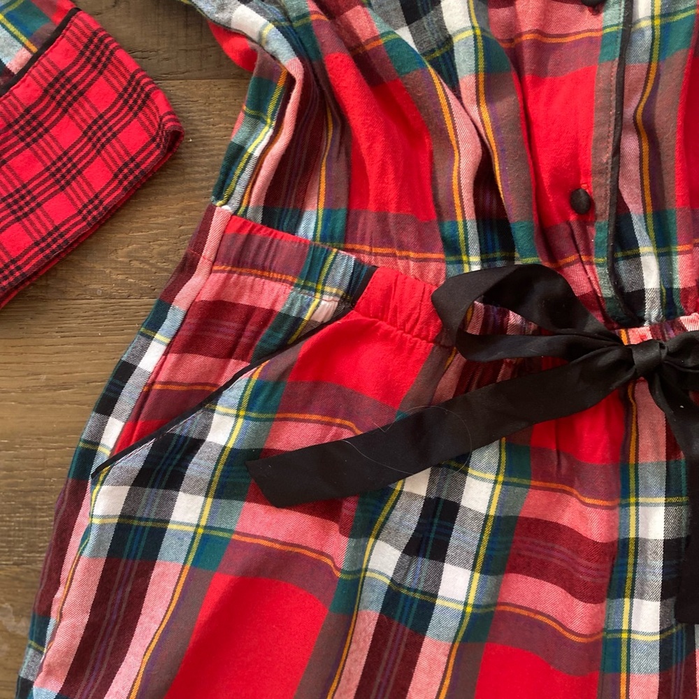 Victoria's Secret Women's Plaid Romper - Red, Black, Green - Picture 3 of 5